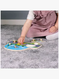 Barbo Toys Gurli Gris Knoppuslespil i Træ Transportmidler 6 Brikker