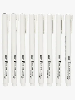 Creativ Company Fine Line Skrive/Tegnetusser 8 stk., Sort