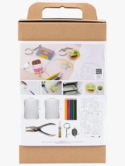 Creativ Company  Krympeplast DIY Sæt Pins og Nøgleringe