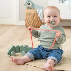 Done By Deer Træklegetøj Krokodille, Grøn