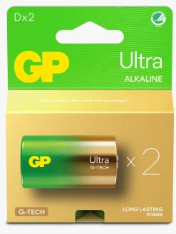 GP Ultra Alkaline G-TECH D/LR20 Batterier Svanemærket 2-Pak
