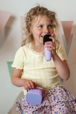 Lalarma Bluetooth-højttaler med Trådløs Mikrofon, Lilla