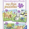 Ravensburger Puslespil Søde Dyr 2, 4, 6 & 8 Brikker