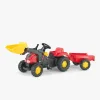 Rolly Toys Kid-X Pedaltraktor med Skovl og Anhænger, Rød