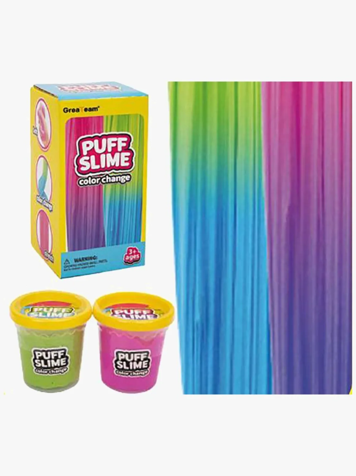 Suntoy Puff Slime Color Change Klemmeslime 2-pak