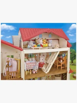 Sylvanian Families Red Roof Country Home Dukkehus Hemmeligt Legeværelse På Loftet