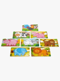 VIGA Træpuslespil m. Dyr, 2-pak, 8x12 Brikker